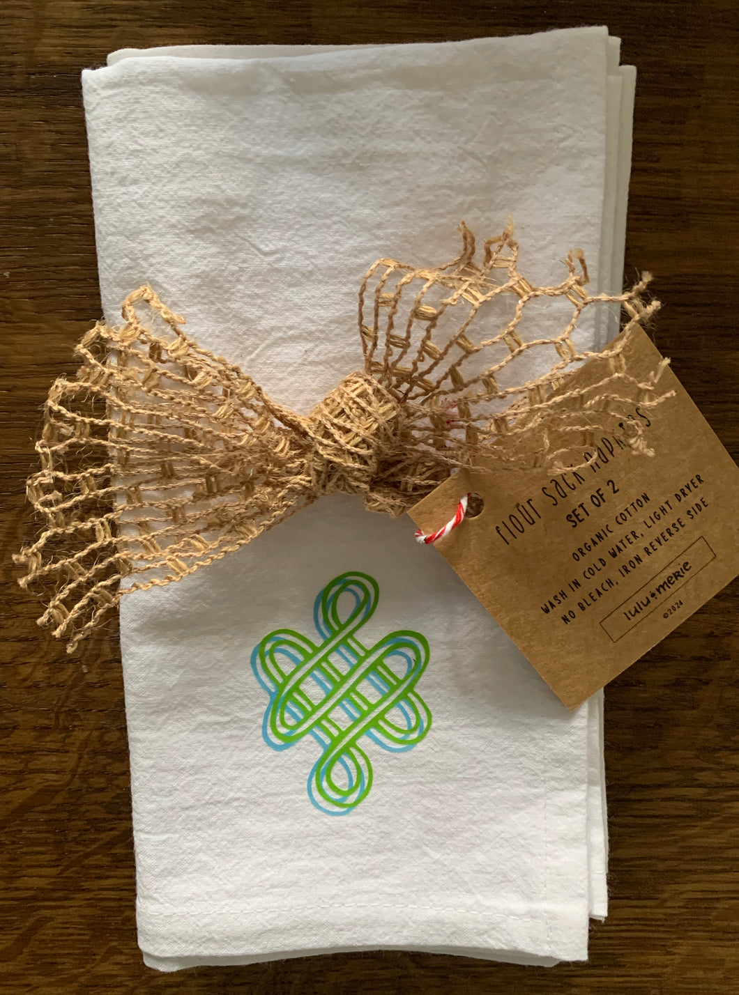 lime and cerulean infinity napkin