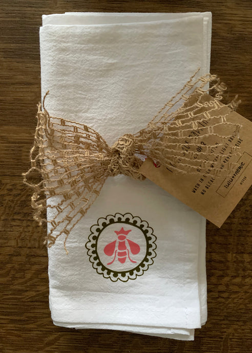 soleil pink bee napkin