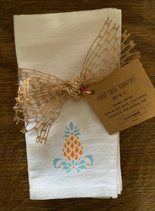 tangerine pineapple napkin